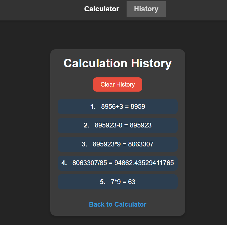 Calculator with Session History